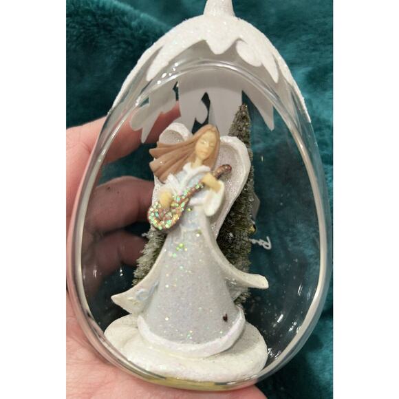 Foundations Enesco Karen Hahn Ornament Angel in Glass Snow Globe Egg Shaped 2008 - Picture 4 of 7
